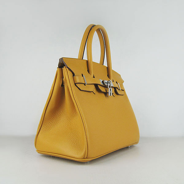 Replica Hermes Birkin 30CM Togo Leather Bag Yellow 6088 On Sale